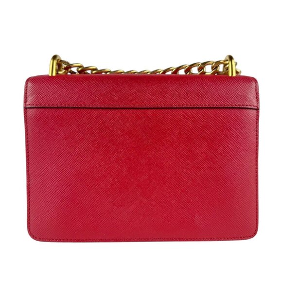 Auth PRADA Crossbody Shoulder Bag Red/Gold Leather/Metal - Picture 3 of 13